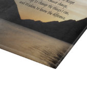 セレニティ祈りの言葉レイクサンセットランドスケープ カッティングボード (角)