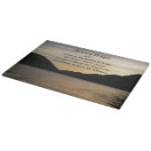 セレニティ祈りの言葉レイクサンセットランドスケープ カッティングボード (角)