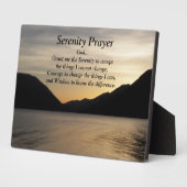 セレニティ祈りの言葉レイクサンセットランドスケープ フォトプラーク (側面)