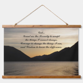 セレニティ祈りの言葉レイクサンセットランドスケープ 吊り下げ型タペストリー