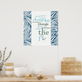 セレニティ祈りの言葉ワードアートゼブラプリント ポスター (キッチン)