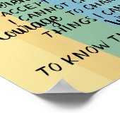 セレニティ祈りの言葉引用文オンストライプデザイン ポスター (角)