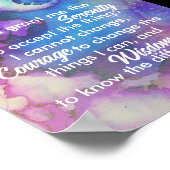 セレニティ祈りの言葉引用文ブルーと紫の水色 ポスター (角)