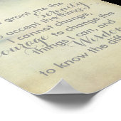 セレニティ祈りの言葉引用文ポスターヴィンテージスタイル ポスター (角)