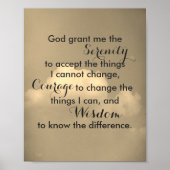 セレニティ祈りの言葉引用文ポスター自然写真アート ポスター (正面)