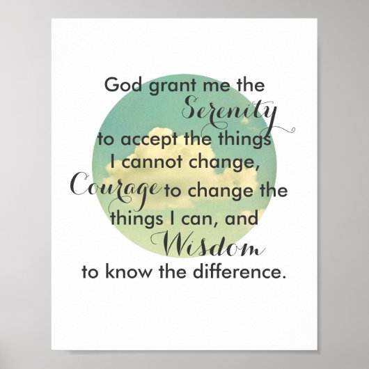 セレニティ祈りの言葉引用文ポスター自然写真アート ポスター (正面)