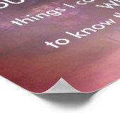 セレニティ祈りの言葉引用文自然アートパープルとブルー ポスター (角)