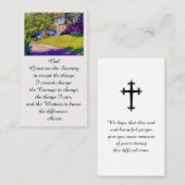 セレニティ祈りの言葉悔やみや弔慰葬儀カード 名刺 (正面/裏面)