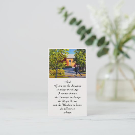 セレニティ祈りの言葉悔やみや弔慰記憶カード 名刺 (スタンド正面)