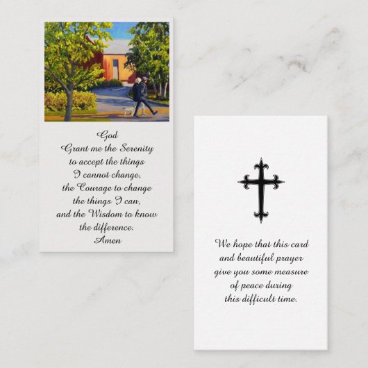 セレニティ祈りの言葉悔やみや弔慰記憶カード 名刺 (正面/裏面)
