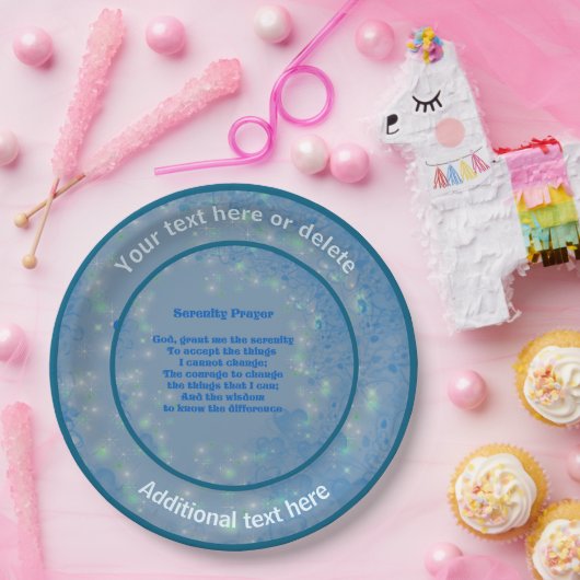 セレニティ祈りの言葉感動的パーソナライズされたパーティー ペーパープレート (パーティー)