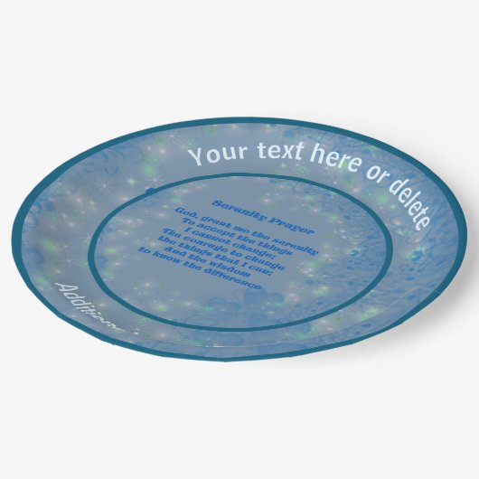 セレニティ祈りの言葉感動的パーソナライズされたパーティー ペーパープレート (アングル)