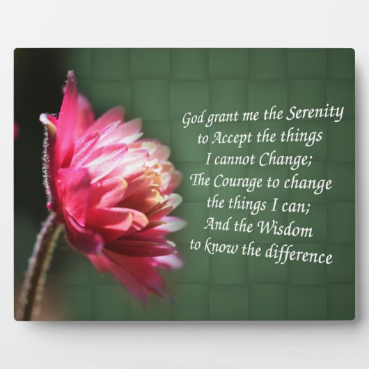 セレニティ祈りの言葉感動的フラワー フォトプラーク (正面)