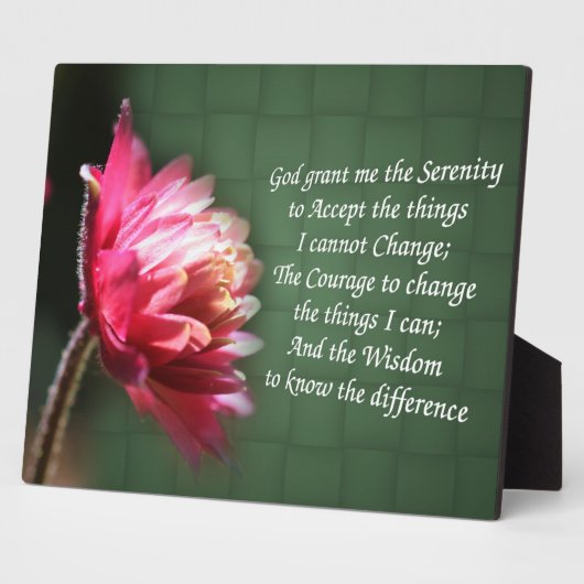セレニティ祈りの言葉感動的フラワー フォトプラーク (側面)