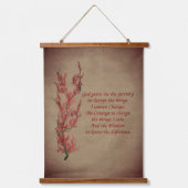 セレニティ祈りの言葉感動的祈りの言葉フローラ 吊り下げ型タペストリー (正面)