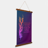 セレニティ祈りの言葉感動的祈りの言葉ブラック 吊り下げ型タペストリー (傾斜あり)