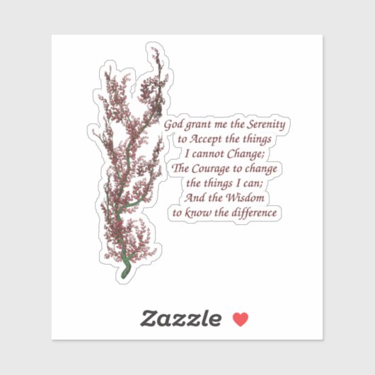 セレニティ祈りの言葉感動的花 シール (シート)