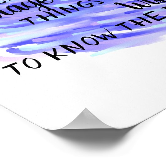 セレニティ祈りの言葉抽象芸術ブルーウォーター色デザイン ポスター (角)