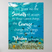 セレニティ祈りの言葉海フィッシュメディテーション ポスター (正面)