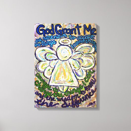 セレニティ祈りの言葉絵画エンジェルズキャンバスアートプリント キャンバスプリント (正面)