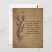 セレニティ祈りの言葉花感動的葉書 ポストカード (正面/裏面)