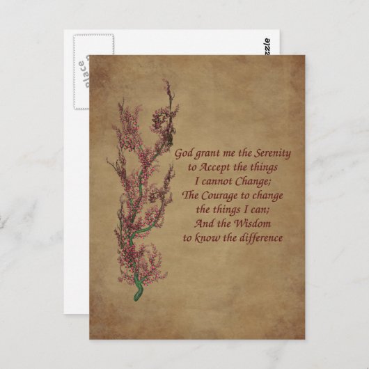 セレニティ祈りの言葉花感動的葉書 ポストカード (正面/裏面)