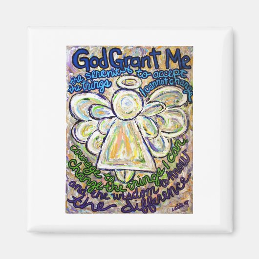 セレニティ祈りの言葉詩天使カスタム冷蔵庫用マグネット マグネット (正面)