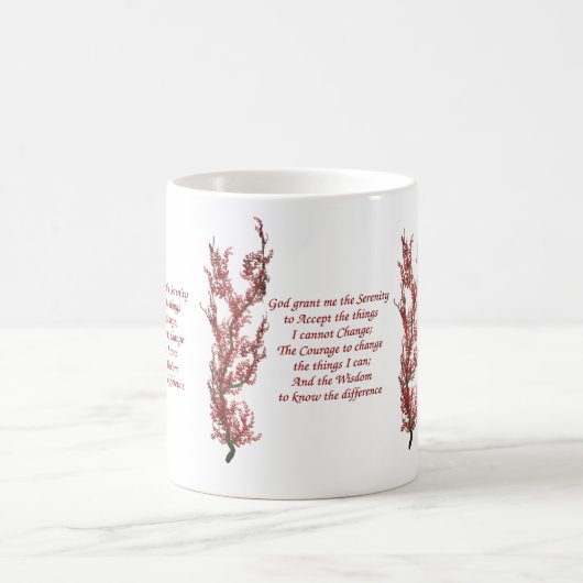 セレニティ祈りの言葉開花ツリ感動的ー コーヒーマグカップ (中央)