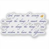 セレニティ祈りの言葉 シール (正面)