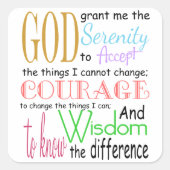 セレニティ祈りの言葉 スクエアシール (正面)