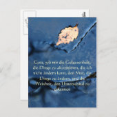 セレニティ祈りの言葉、ドイツ語、流れる水のはがき ポストカード (正面/裏面)