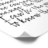 セレニティ祈りの言葉 – バウンス書道スクリプトモダン ポスター (角)