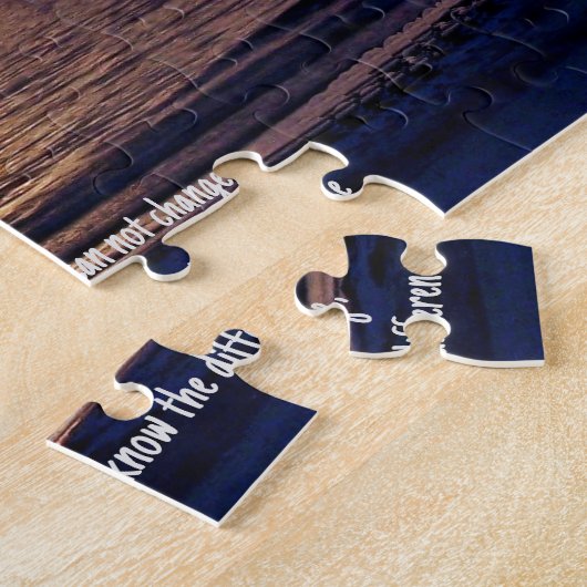 セレニティ祈りの言葉-ビーチサンセットジグソーパズル ジグソーパズル (側面)