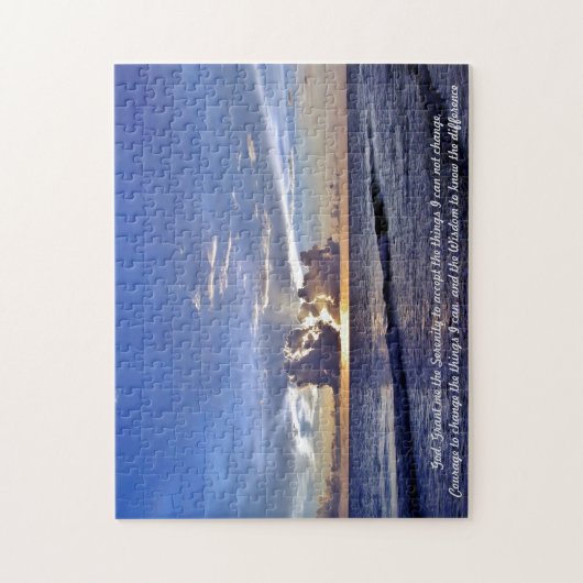 セレニティ祈りの言葉-ビーチサンセット ジグソーパズル (縦)