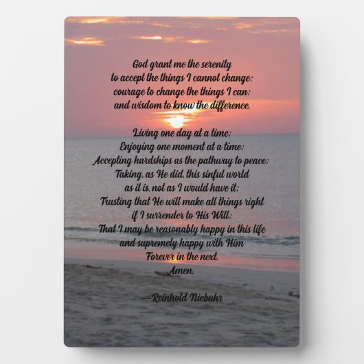 セレニティ祈りの言葉 フォトプラーク (正面)
