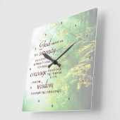 セレニティ祈りの言葉、フォレスト スクエア壁時計 (傾斜)