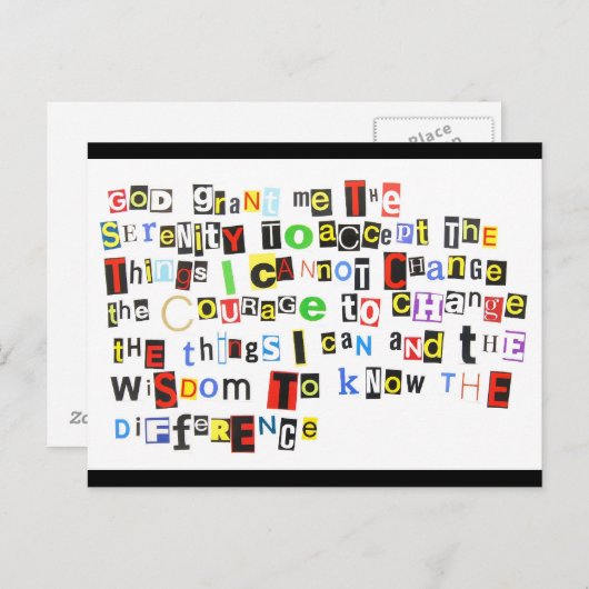 セレニティ祈りの言葉 ポストカード (正面/裏面)