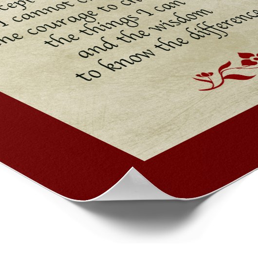 セレニティ祈りの言葉/ヴィンテージスタイル ポスター (角)