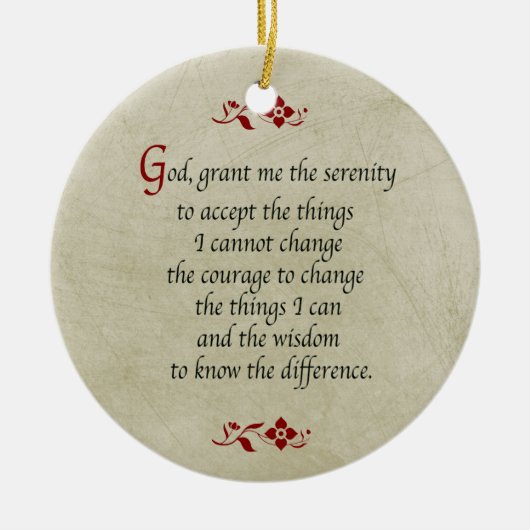 セレニティ祈りの言葉/ヴィンテージスタイル/両面 セラミックオーナメント (正面)