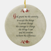 セレニティ祈りの言葉/ヴィンテージスタイル/両面 セラミックオーナメント (裏面)