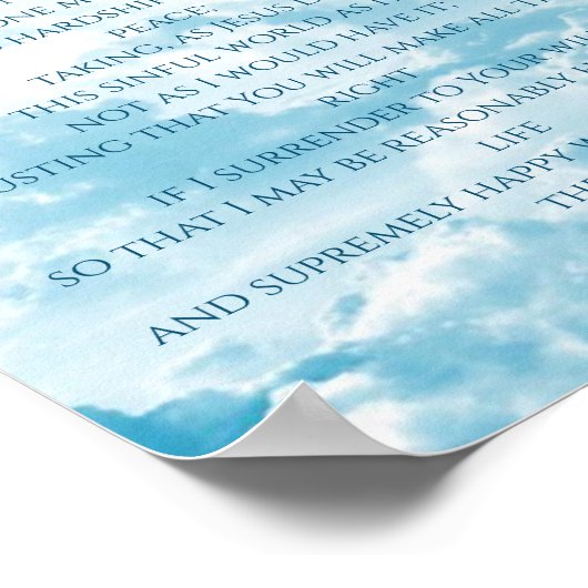 セレニティ祈りの言葉、勇気と知恵 ポスター (角)