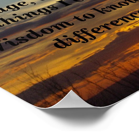 セレニティ祈りの言葉（日没） ポスター (角)