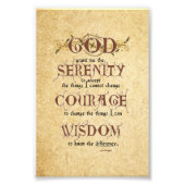 セレニティ祈りの言葉：旧英語アンティーク、強さ/レック フォトプリント            (正面)