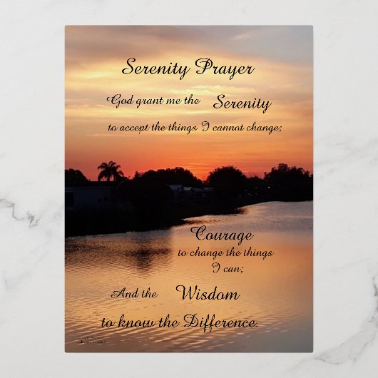 セレニティ祈りの言葉 箔シーズンポストカード (正面)