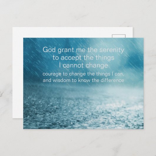 セレニティ祈りの言葉-通りと雨の写真 ポストカード (正面/裏面)