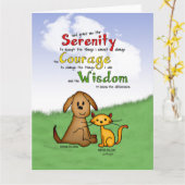 セレニティ祈りの言葉:Rehab & Detox、強度/リカバリ カード (黄色い花)