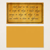 セレニティ祈り ヴィンテージ シェアリング カード (正面&裏面)