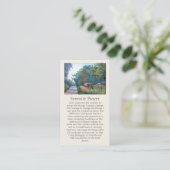 セレニティ絵を描祈りの言葉ズウィズパープルブルースグリーン 名刺 (スタンド正面)