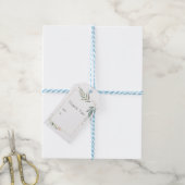 セレニティ金ゴールドと緑結婚の幾何学模様 ギフトタグ (より糸付き)