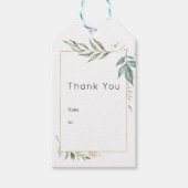 セレニティ金ゴールドと緑結婚の幾何学模様 ギフトタグ (正面)